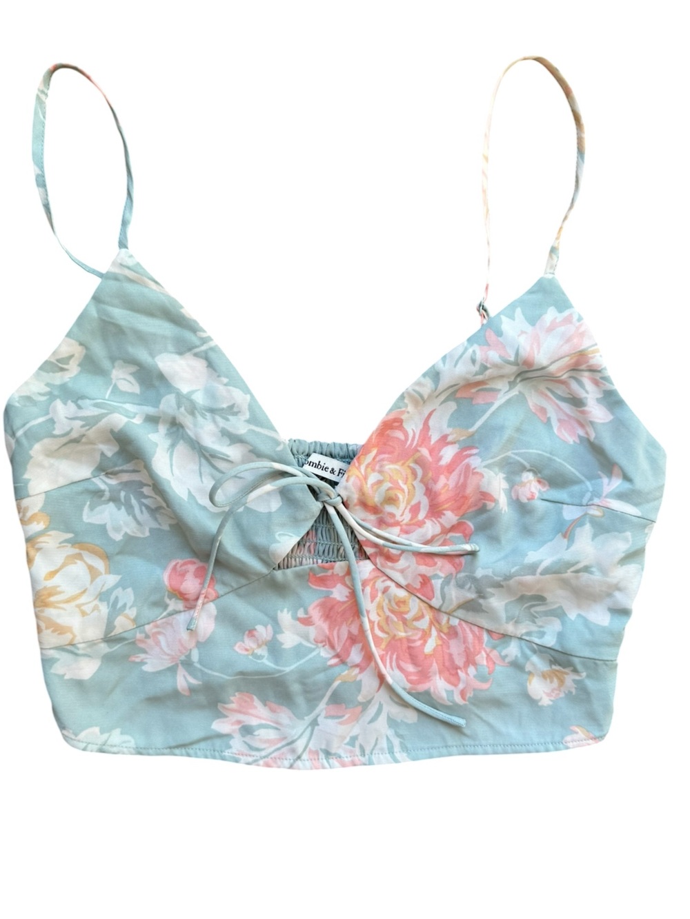 Abercrombie & Fitch Womens Floral Crop Cami Tank XS Y2K Cottage Romantic Cottage